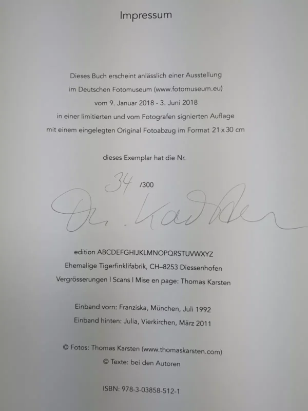 Auf Der Suche Nach Schönheit, Photographien 1982-2017 / Thomas Karsten (Signed) - Image 2