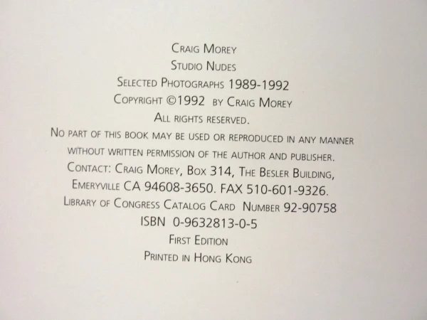 Studio Nudes 1989-1992 / Craig Morey - Image 4